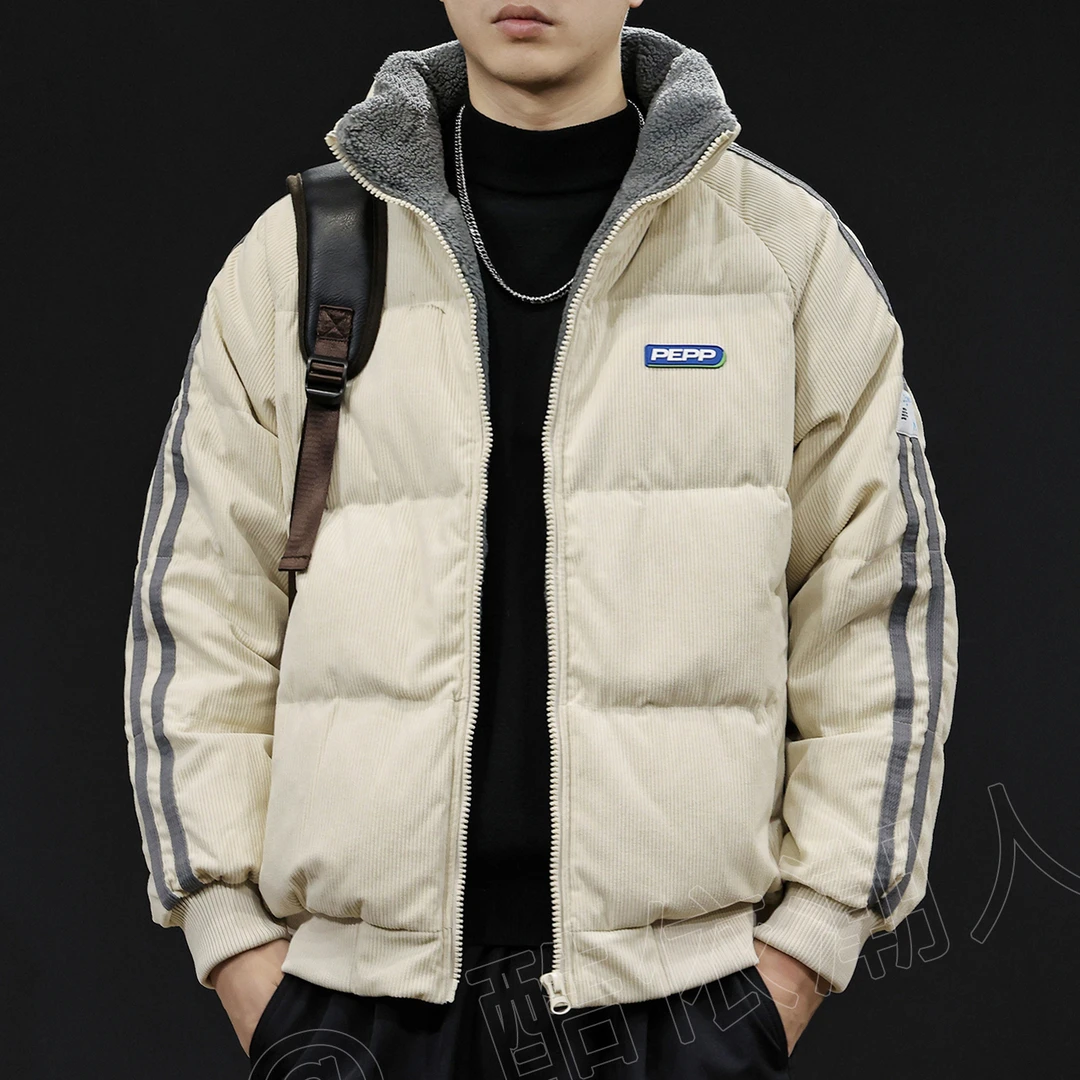 MR.MUDI/穆迪先生中年灯芯绒羽绒服男士冬季2025新款潮流牌白鸭绒