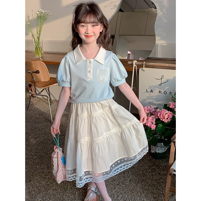 025-沫弛尔2025女大童夏季新品套装休闲风极简风