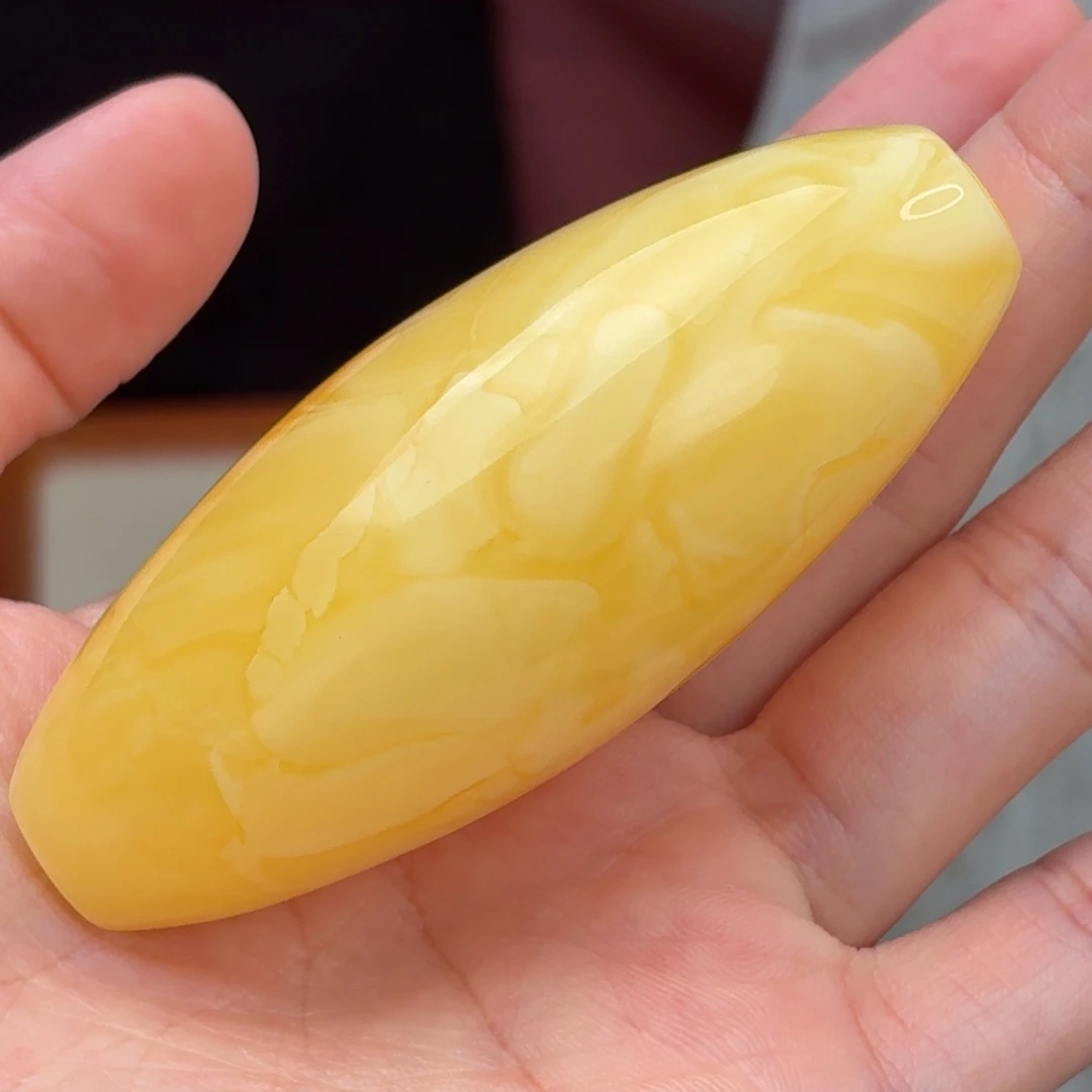 裸石蜜蜡未镶嵌奶橘妖花桶珠