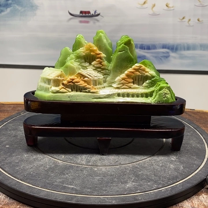 w***h石材岫岩玉山水画欣赏