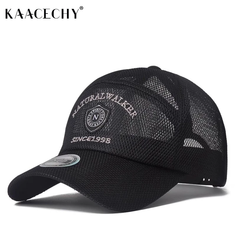 轻奢品牌网眼透气刺绣防晒鸭舌帽男夏季韩版时尚棒球帽男款