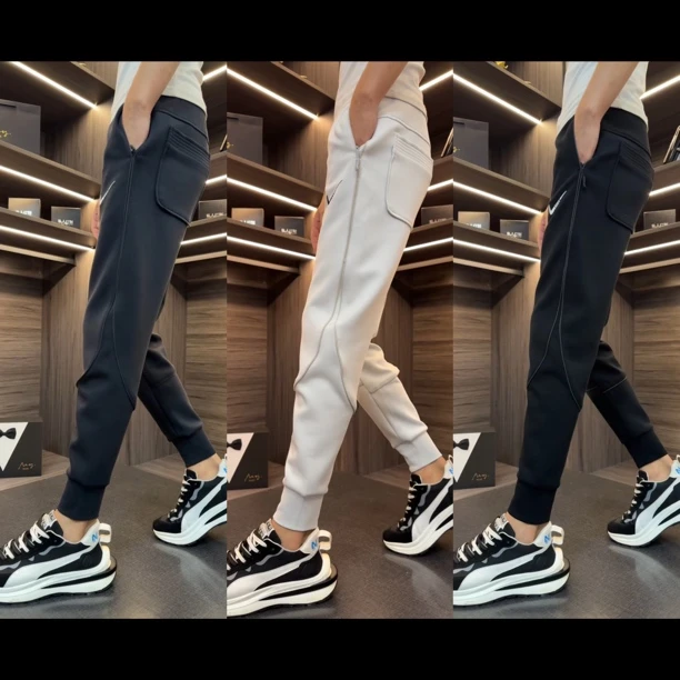 秋季新款百搭修身刺绣弹力小脚休闲裤962