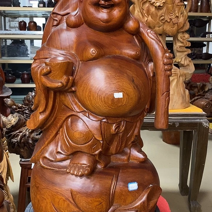 缅甸花梨木弥勒笑佛70 高