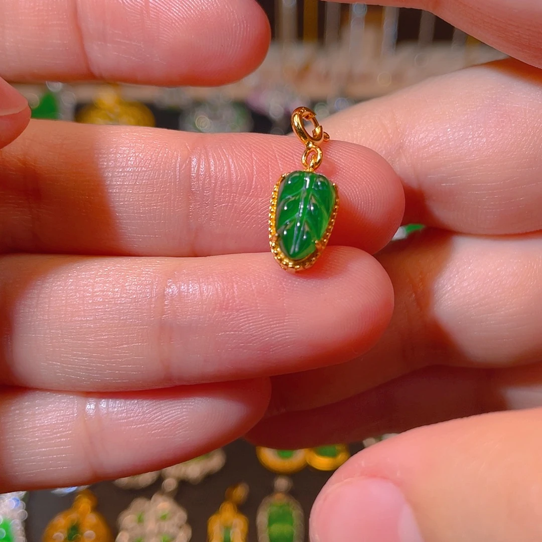 翡翠银S925镶嵌吊坠(不含链)