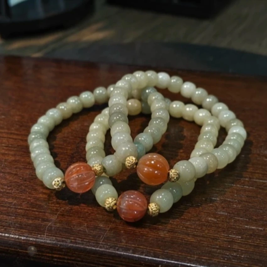 【书记甄选】天然原创和田玉单圈手链 多样性发一件 约7mm GD1951