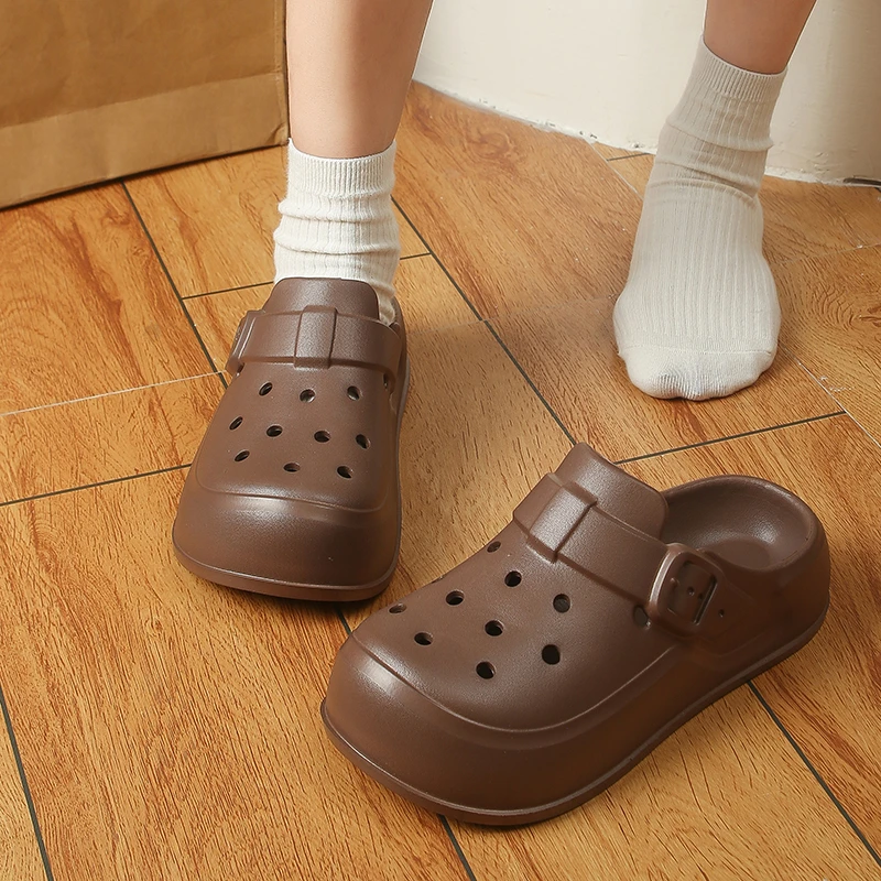 复古小众~新款勃肯时尚休闲包头半拖春夏季可爱DIY洞洞鞋韩版百搭