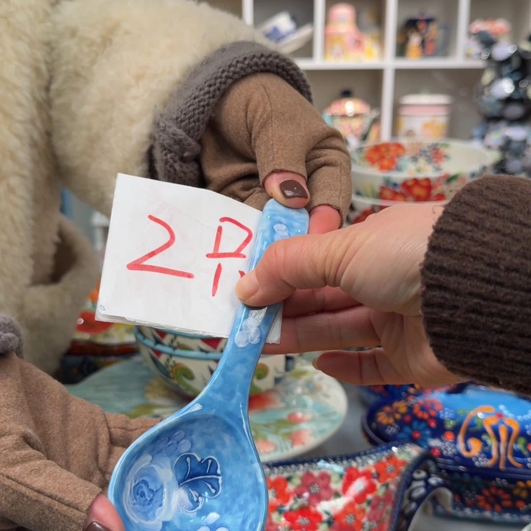 瓷蓝莓新品饭勺2只看图