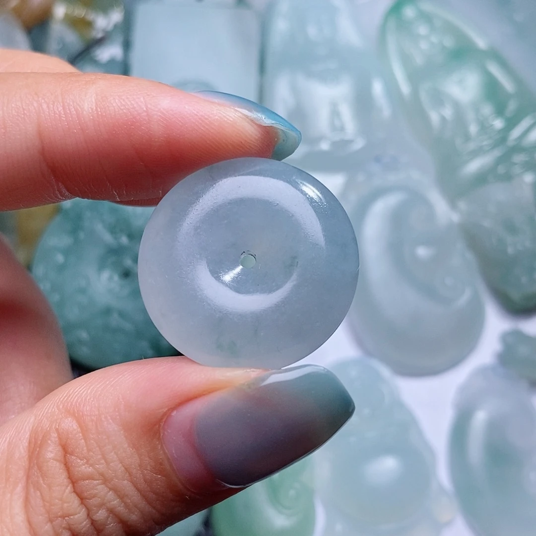 定制翡翠未镶嵌毛货付款后确认抛光