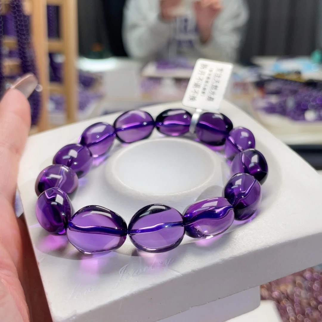 未镶嵌手链水晶12mm糖豆巴西紫水晶