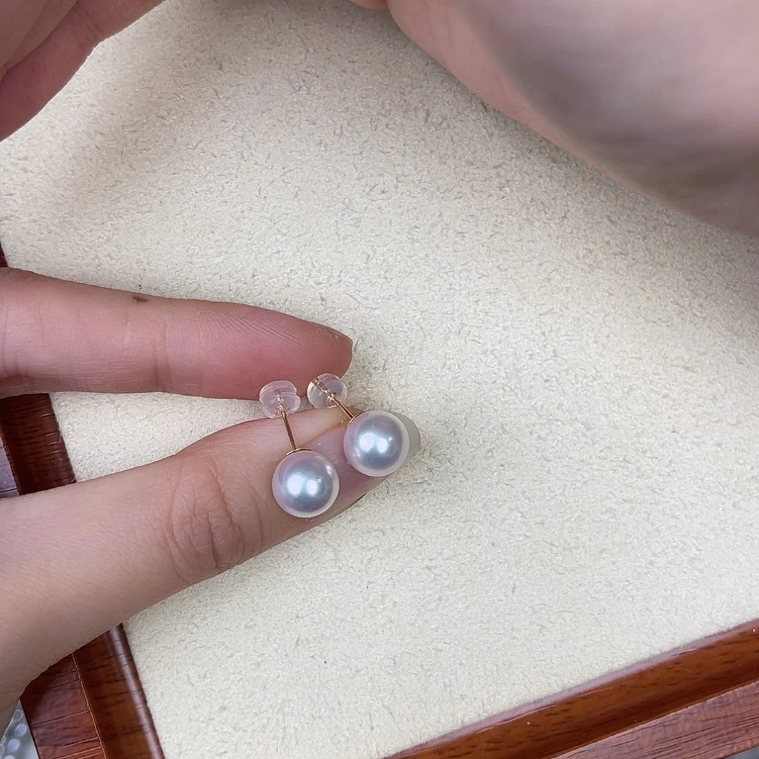18K金镶嵌耳饰海水珍珠