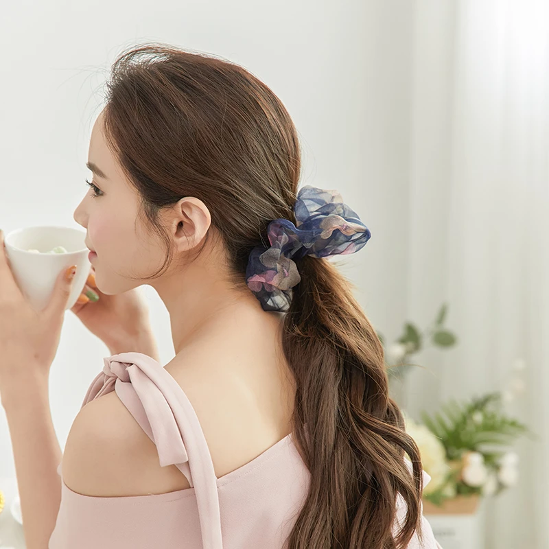 ABB2件套碎花欧根纱发圈简约大肠圈3190309