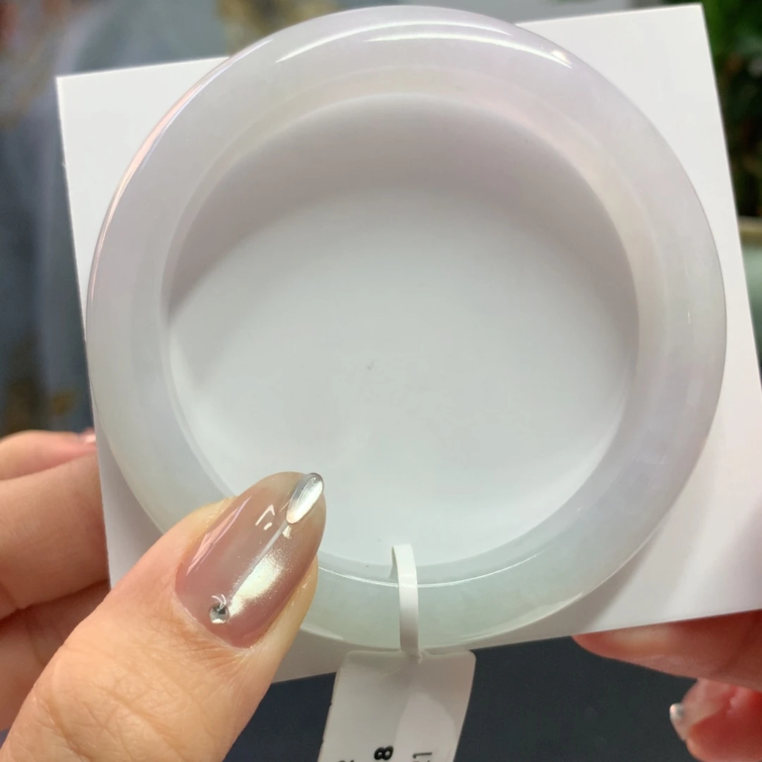 翡翠手镯未镶嵌缅甸翡翠手镯 冰胶 白冰粉春彩