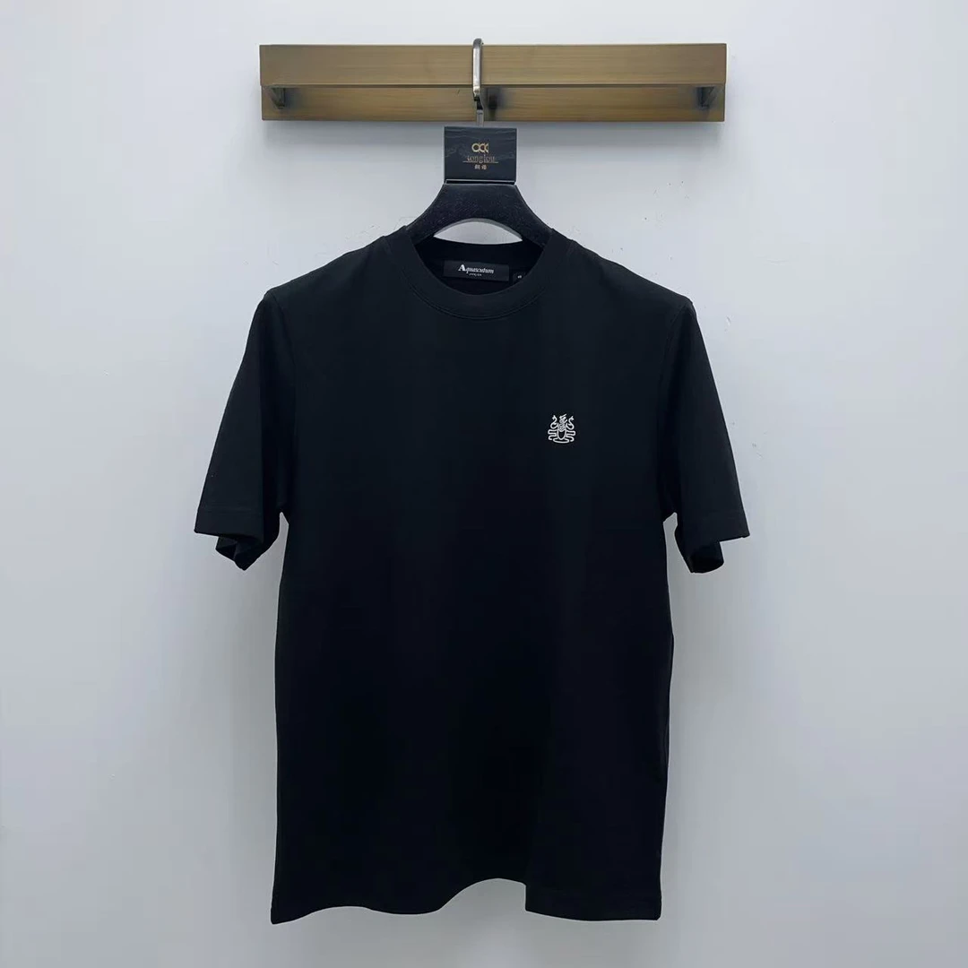 Aquascutum/雅格狮丹25秋冬欧美简约男士修身速干运动休闲T恤