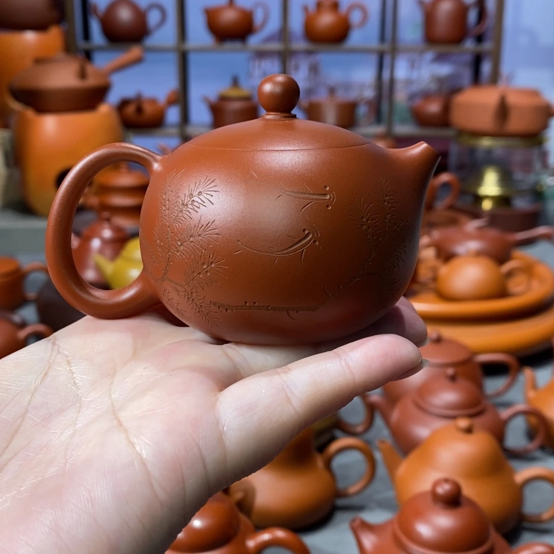 茶壶紫砂吴天淋刻绘西施壶110cc