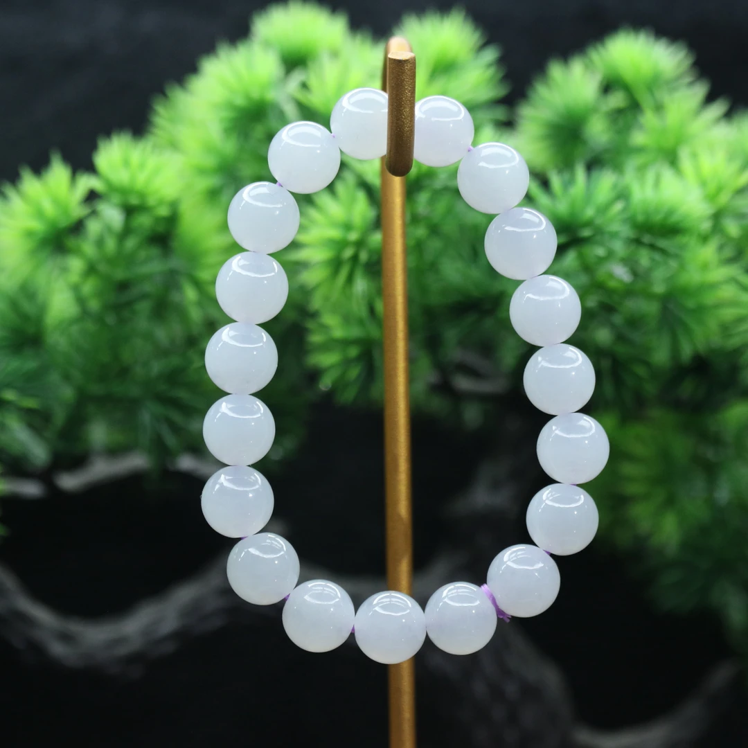 35天然缅甸翡翠A货冰珠串/400599/上海嘉禾拍卖