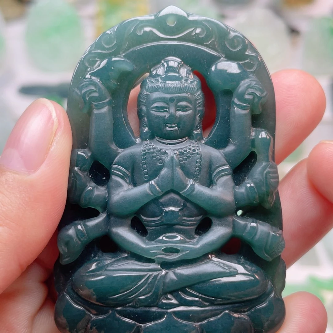 翡翠颈饰未镶嵌千手