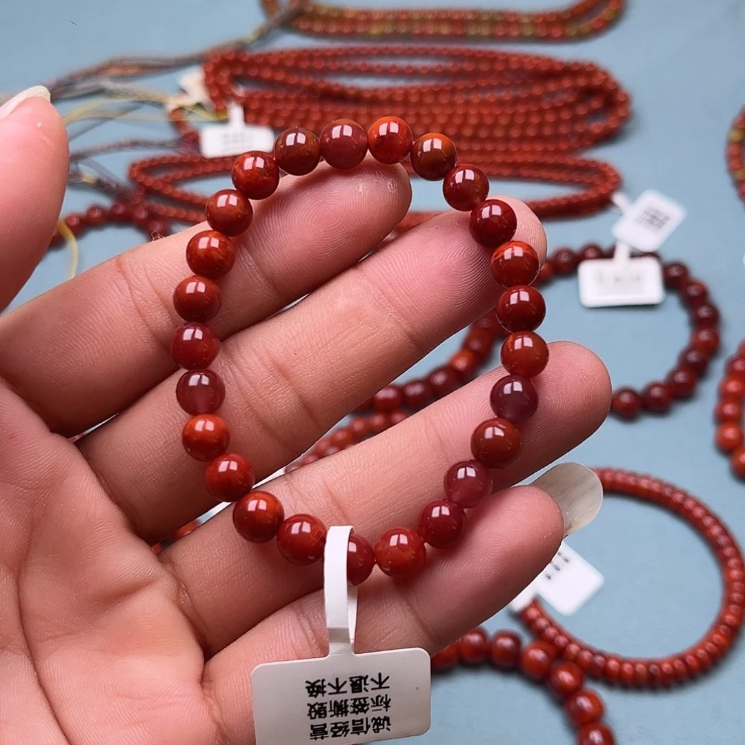 未镶嵌手链南红玛瑙牛血红卡7 +