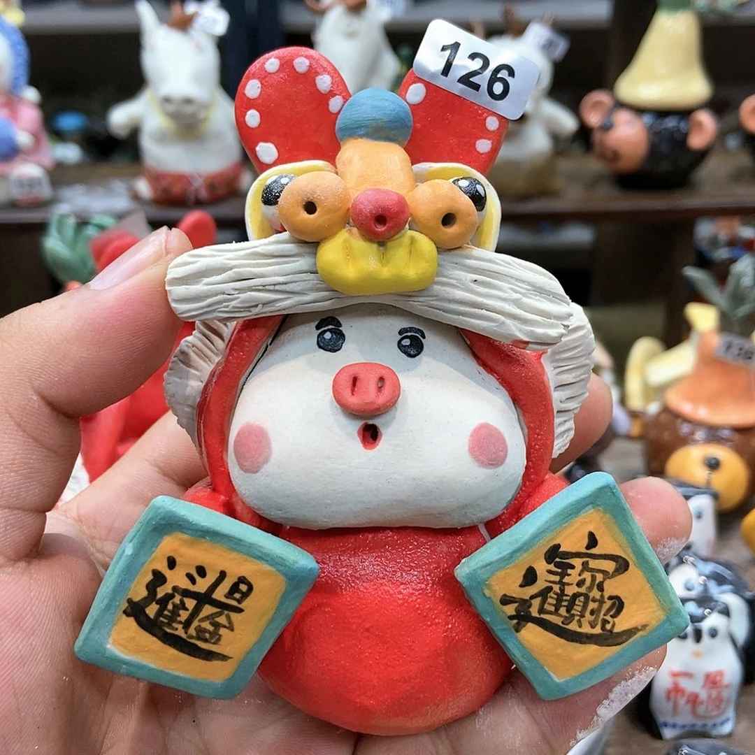 摆件直播间手工抽象陶瓷摆件126