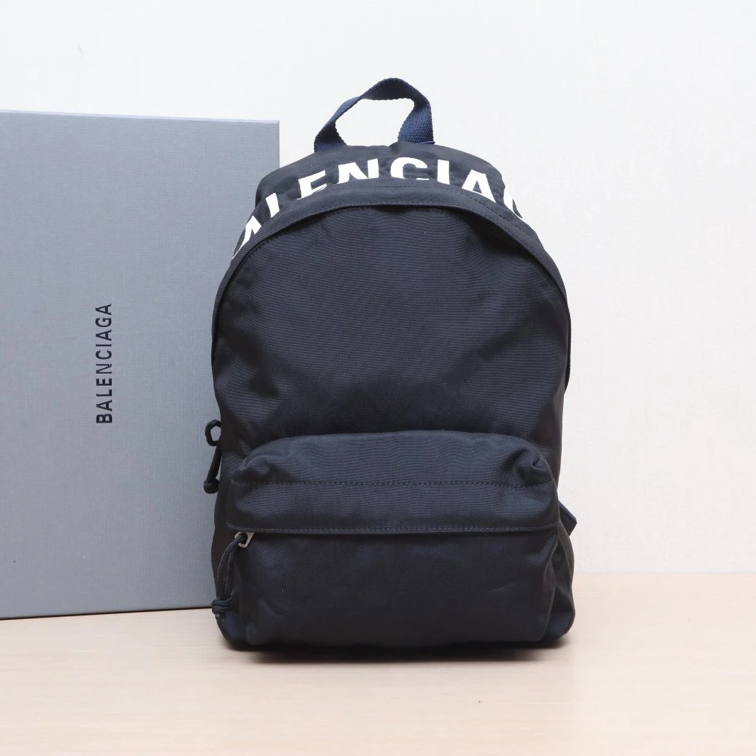 95新 Balenciaga/巴黎世家  黑色 尼龙 小号 双肩包P205234977