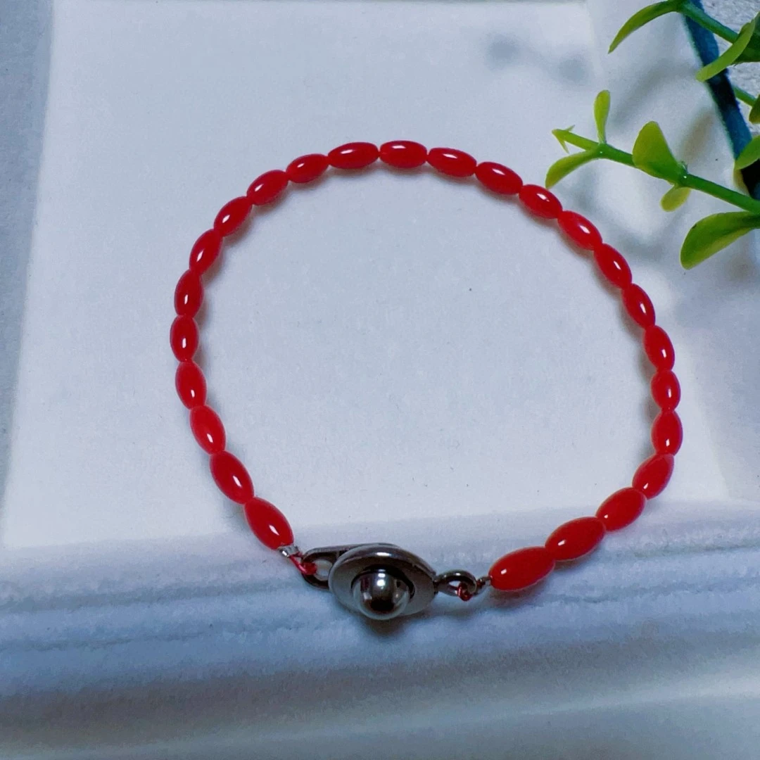 非金属木质手链 缘定珊笙红色米珠单圈手链本命年送女友生日礼物