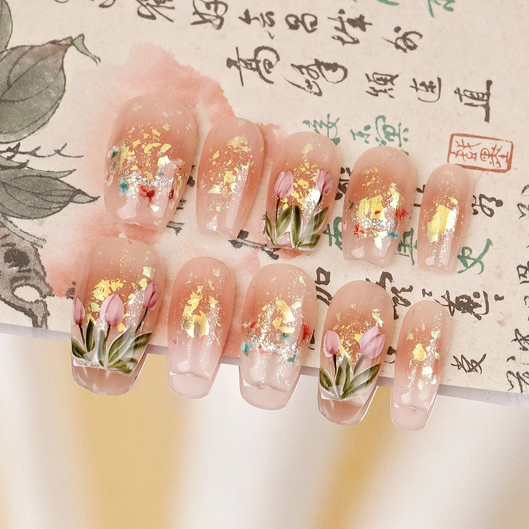 郭小双穿戴甲【郁金手信2】手绘水彩版10片盒装S21597