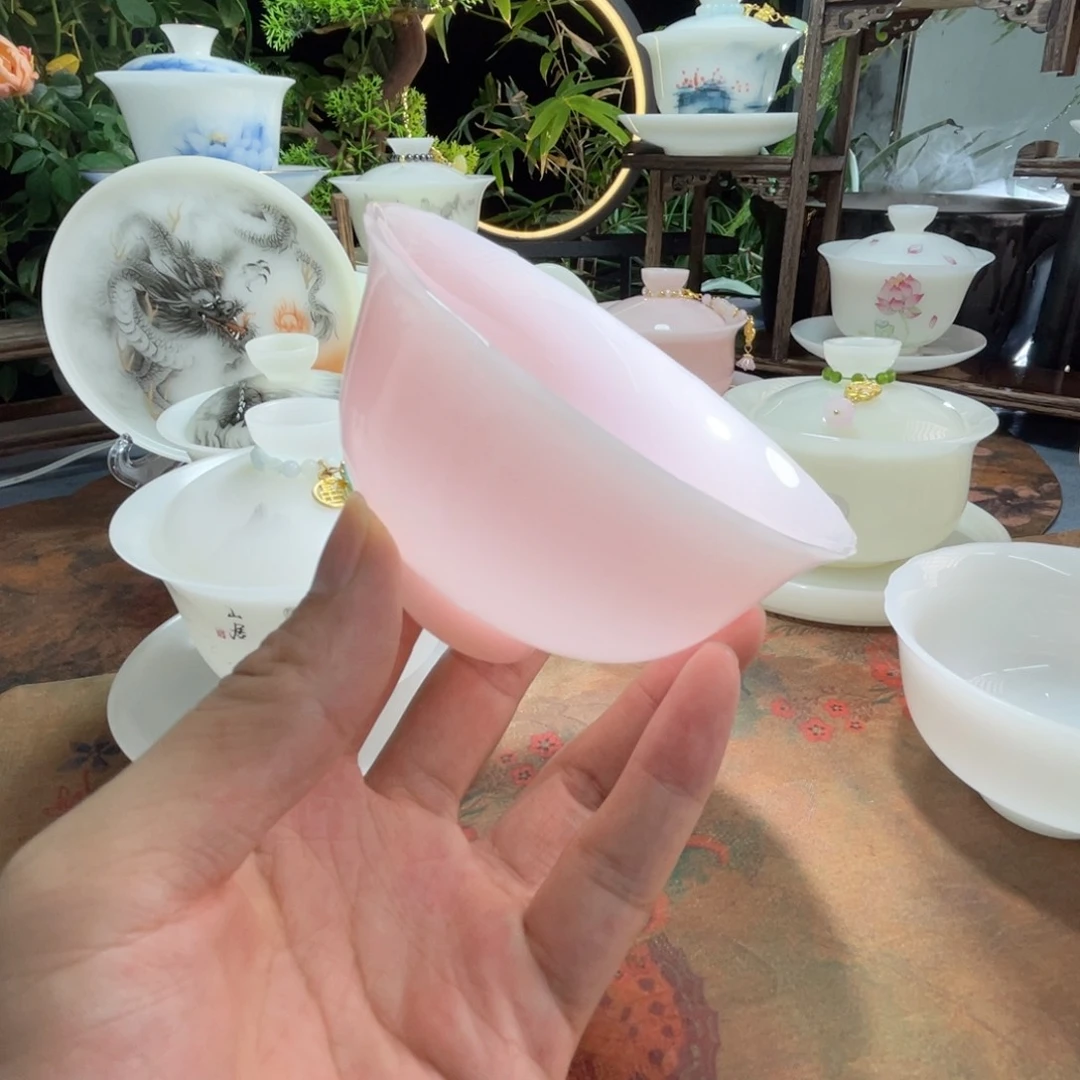 冰晶璞玉粉黛花口杯