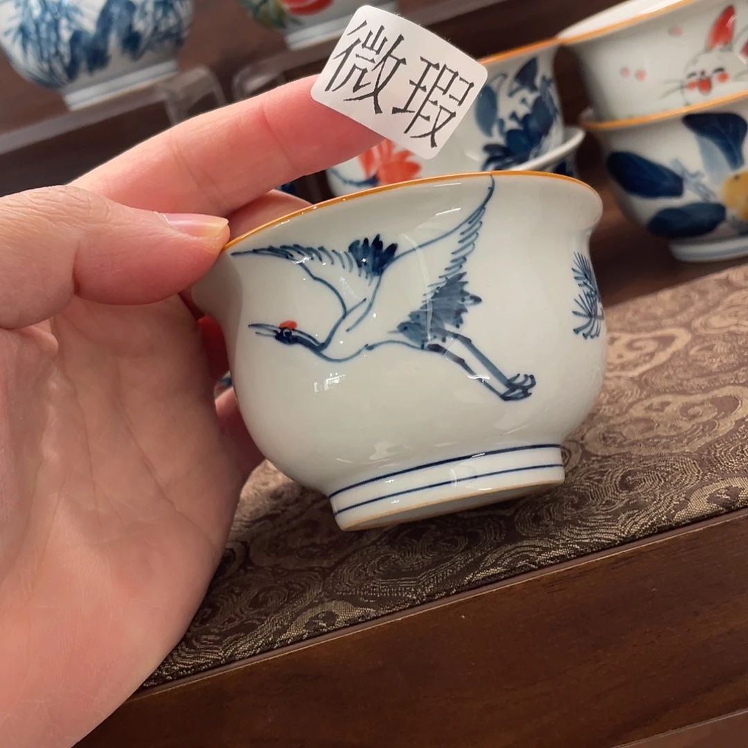 釉下手绘茶具微瑕