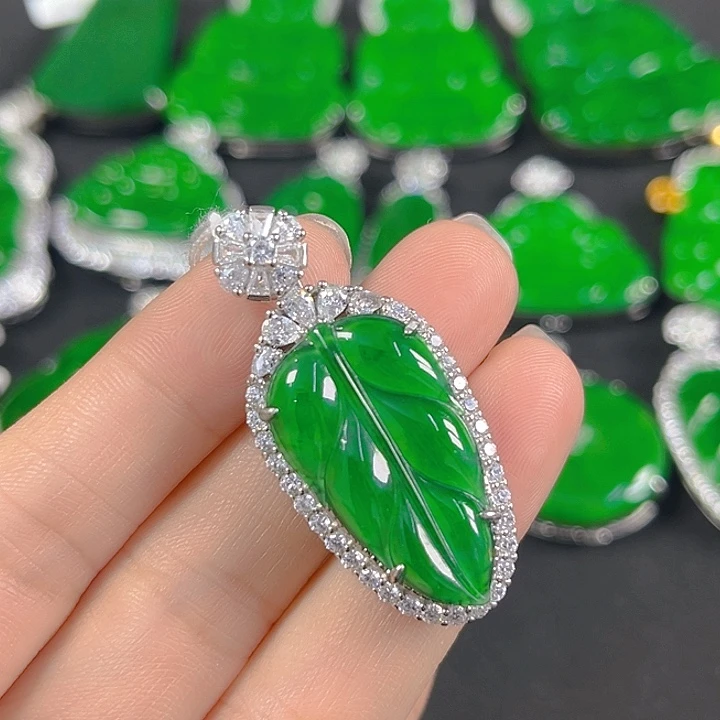 翡翠银S925镶嵌吊坠(不含链)