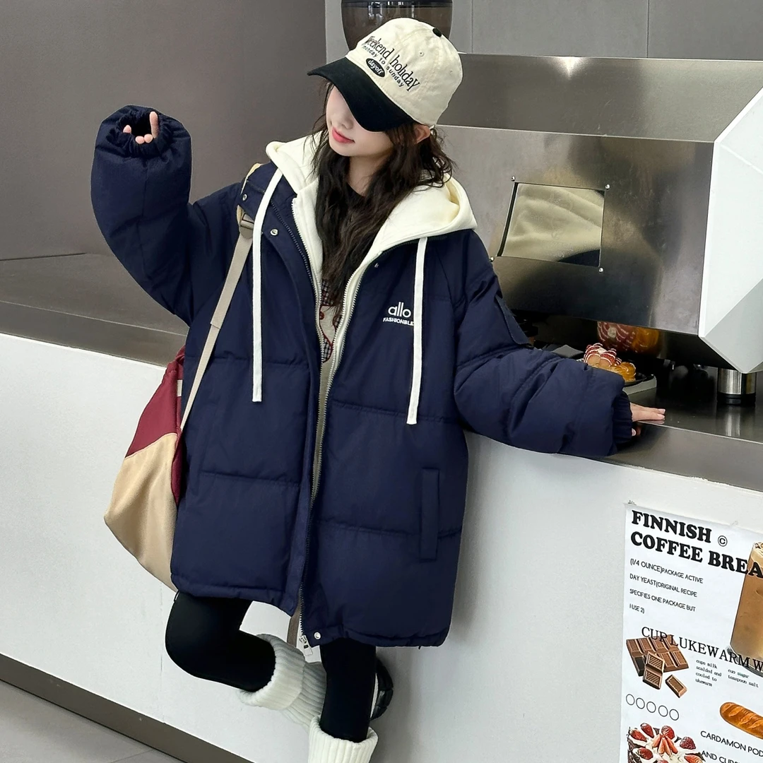 女童棉衣外套中长款2025新款冬季棉服保暖中大童学生冬装洋气衣服