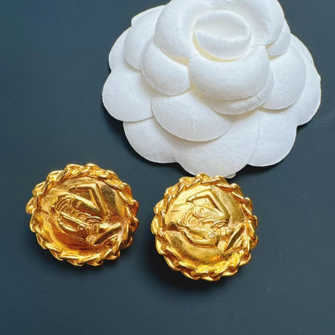 95新 Chanel/香奈儿 柚礼中古/香奈儿coco人像耳夹LZ402075