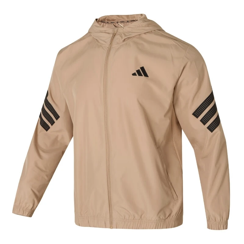 阿迪达斯梭织连帽夹克男装2025春季新款透气运动服训练外套JM6751