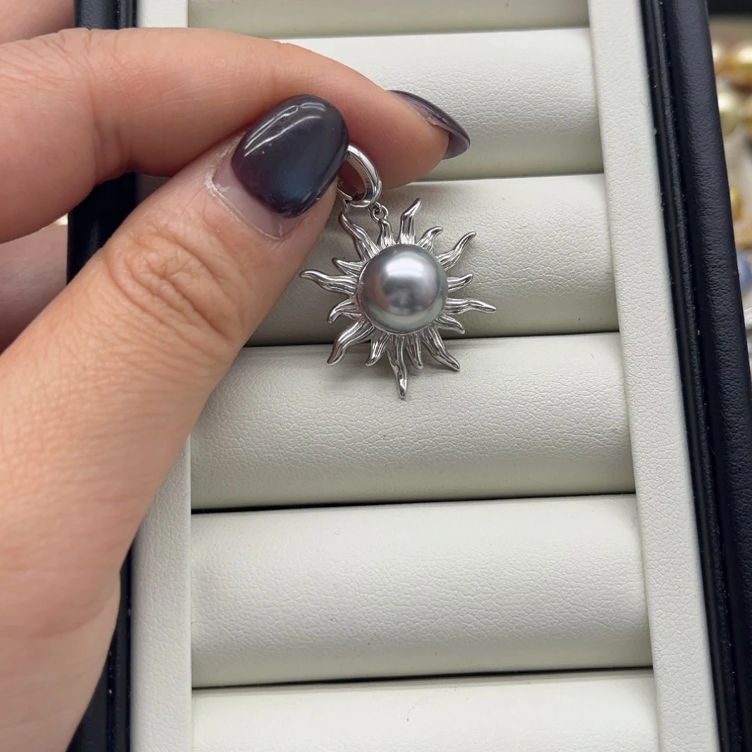 海水珍珠银S925镶嵌吊坠(不含链)