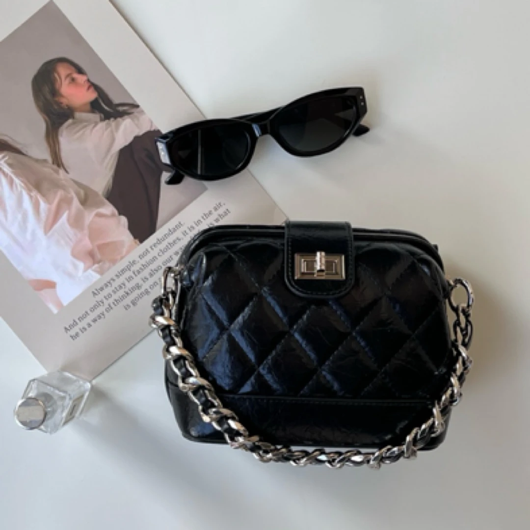 RANEDONA小众设计原创轻奢真皮菱格包百搭简约通勤单肩斜挎手提包