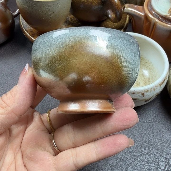 手工手作柴烧主人杯