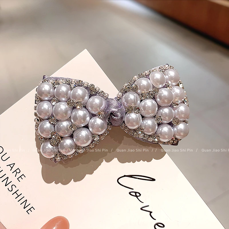 2025韩系优雅气质蝴蝶结珍珠发夹高端刘海碎发夹精致百搭侧边发卡