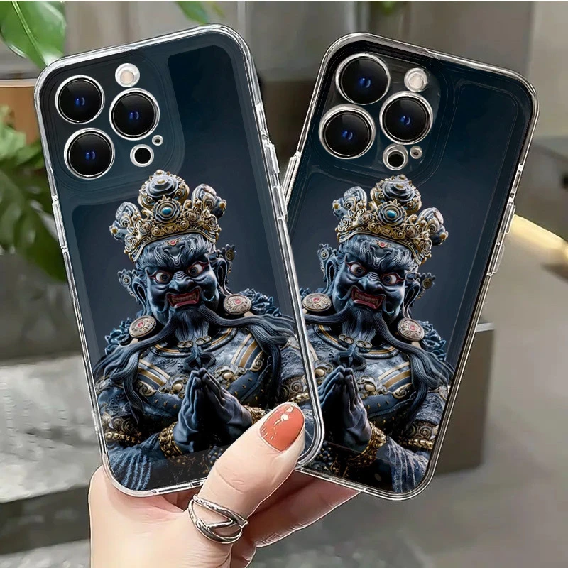 黑色财神适用16promax14iphone15苹果13手机壳12华为11xr小手机套