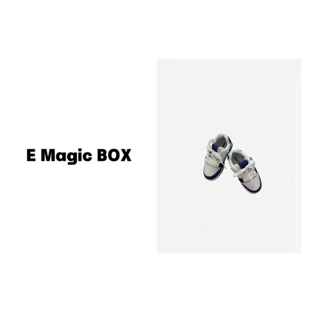E Magic Box童装“高定老花”儿童限量款春秋魔术贴板鞋33527