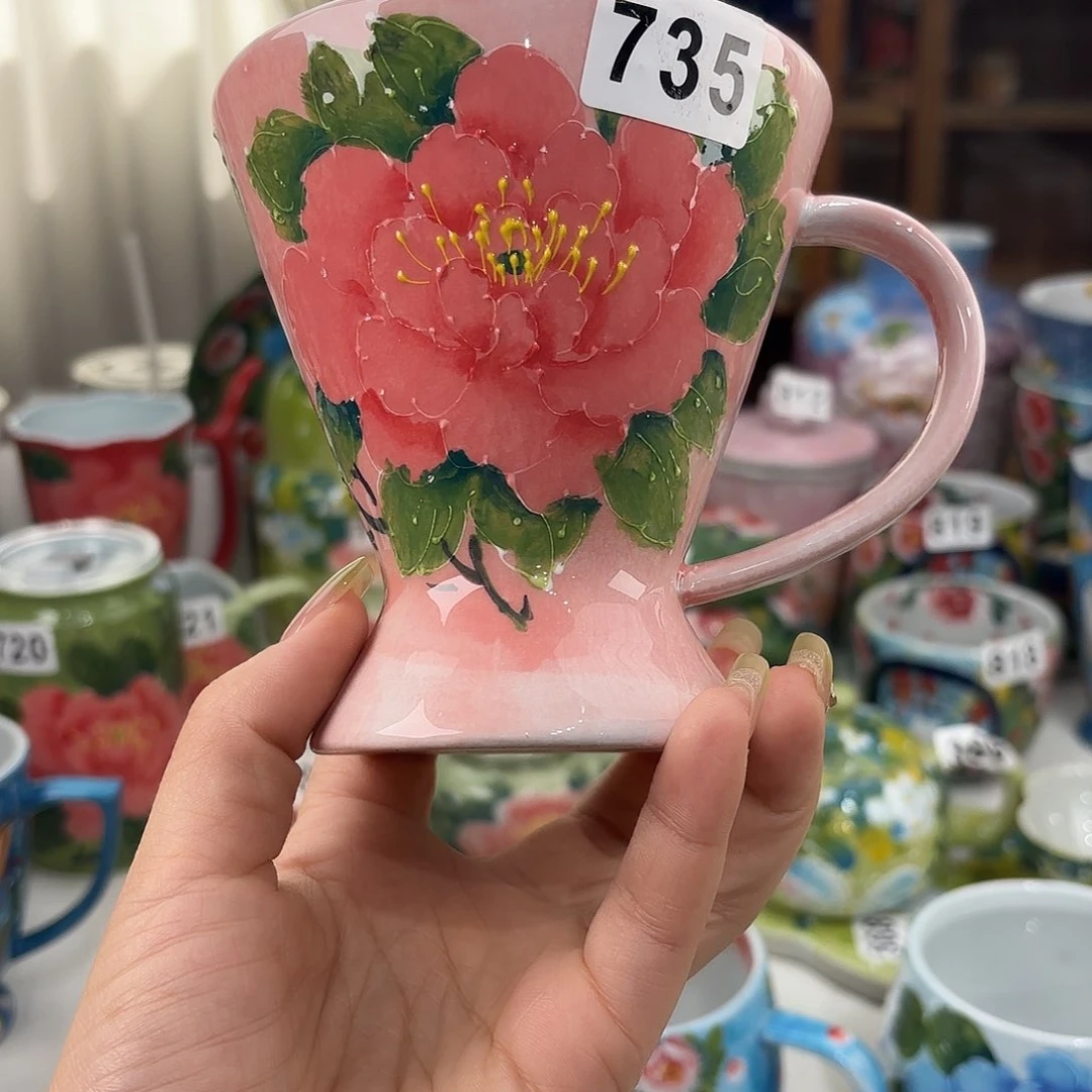瓷片景德镇手绘高温釉下彩陶瓷茶具