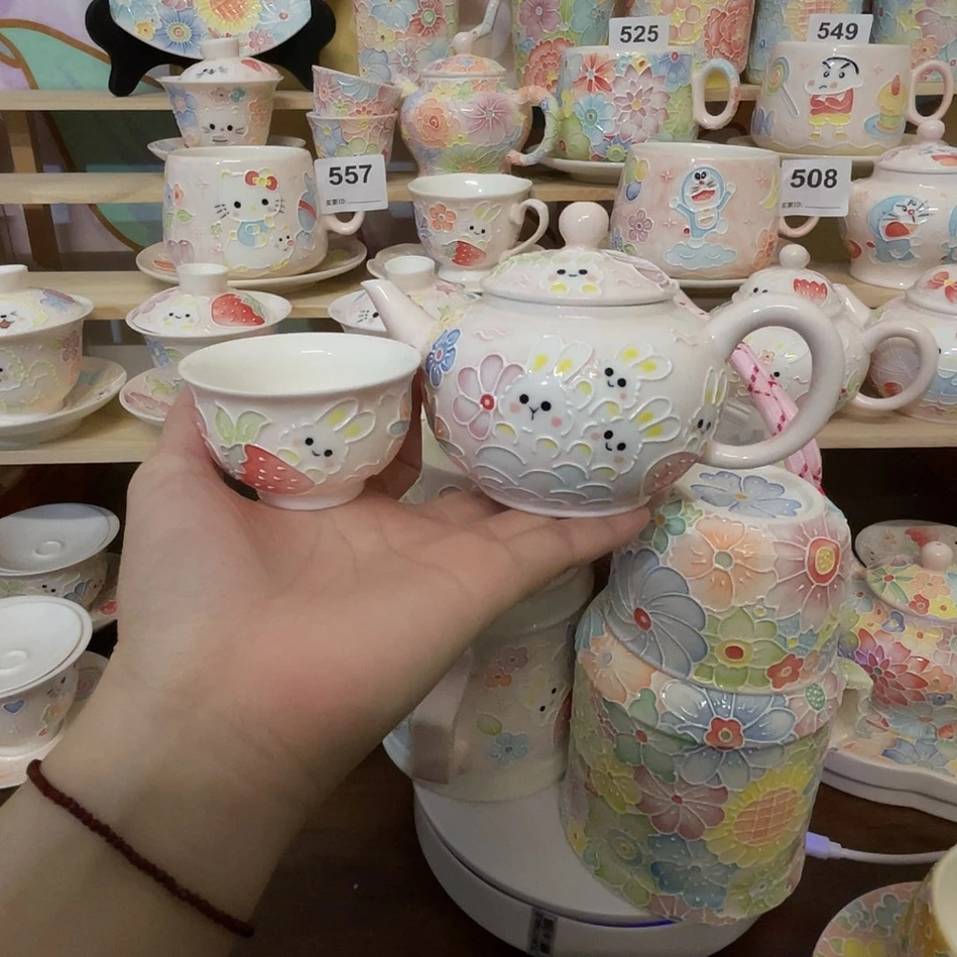 瓷片玉泥茶壶套装322号号号