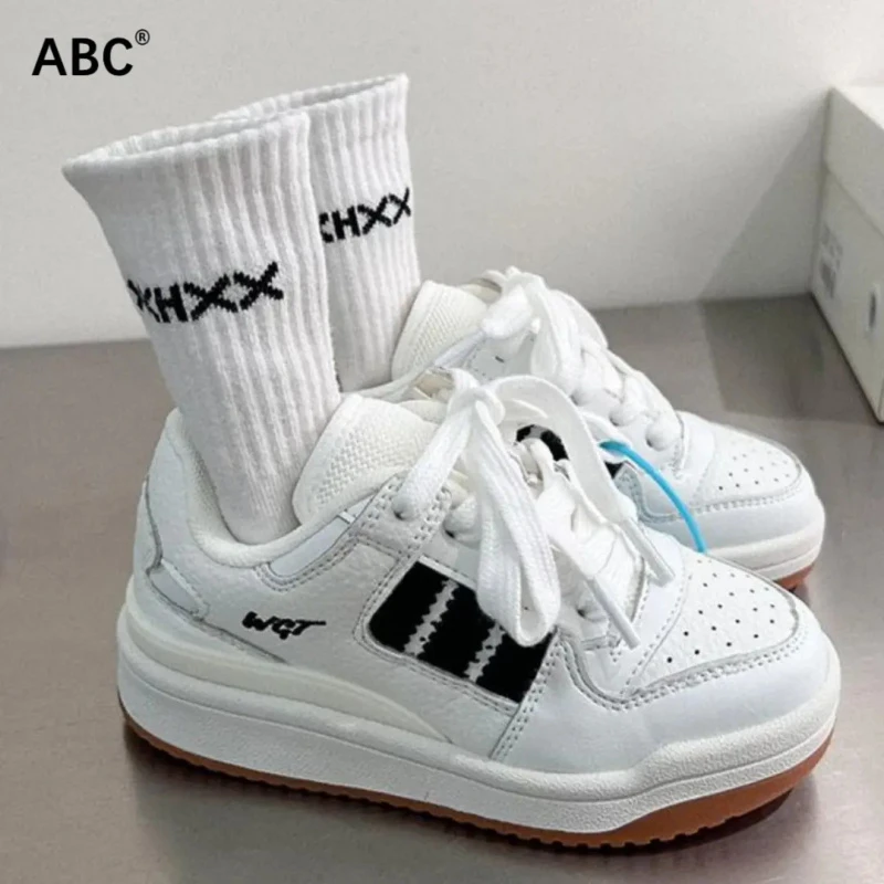 ABC儿童板鞋2025秋季新款男女童时尚防滑小白鞋中大童鞋子韩版潮