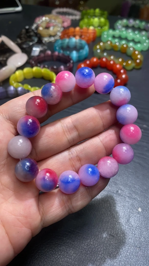 D  798 13 糯米桃红紫手串