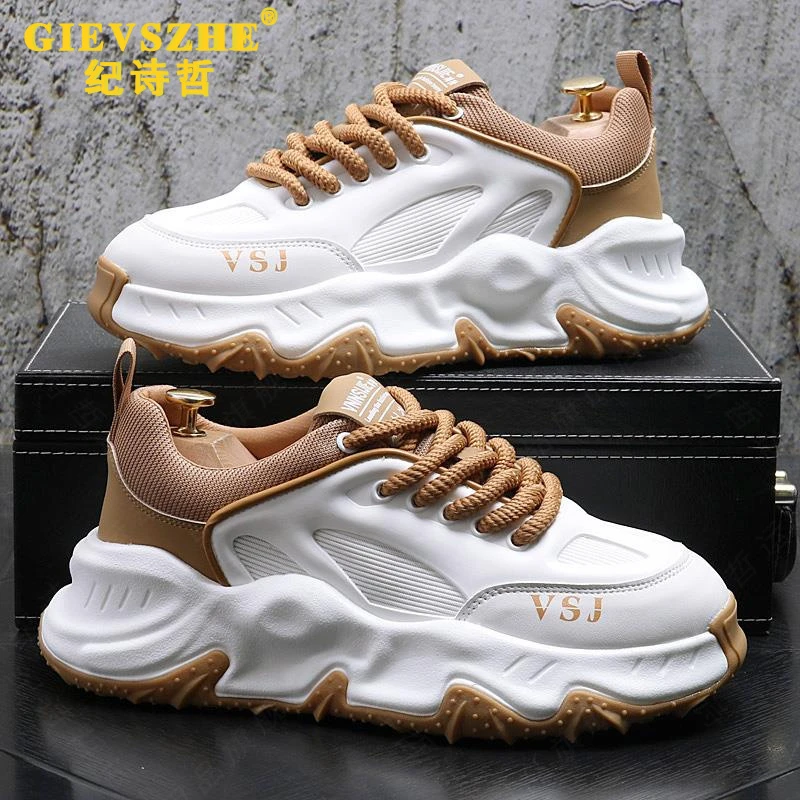 纪诗哲轻奢老爹鞋男2025夏季新款透气网面男鞋厚底跑步运动休闲鞋