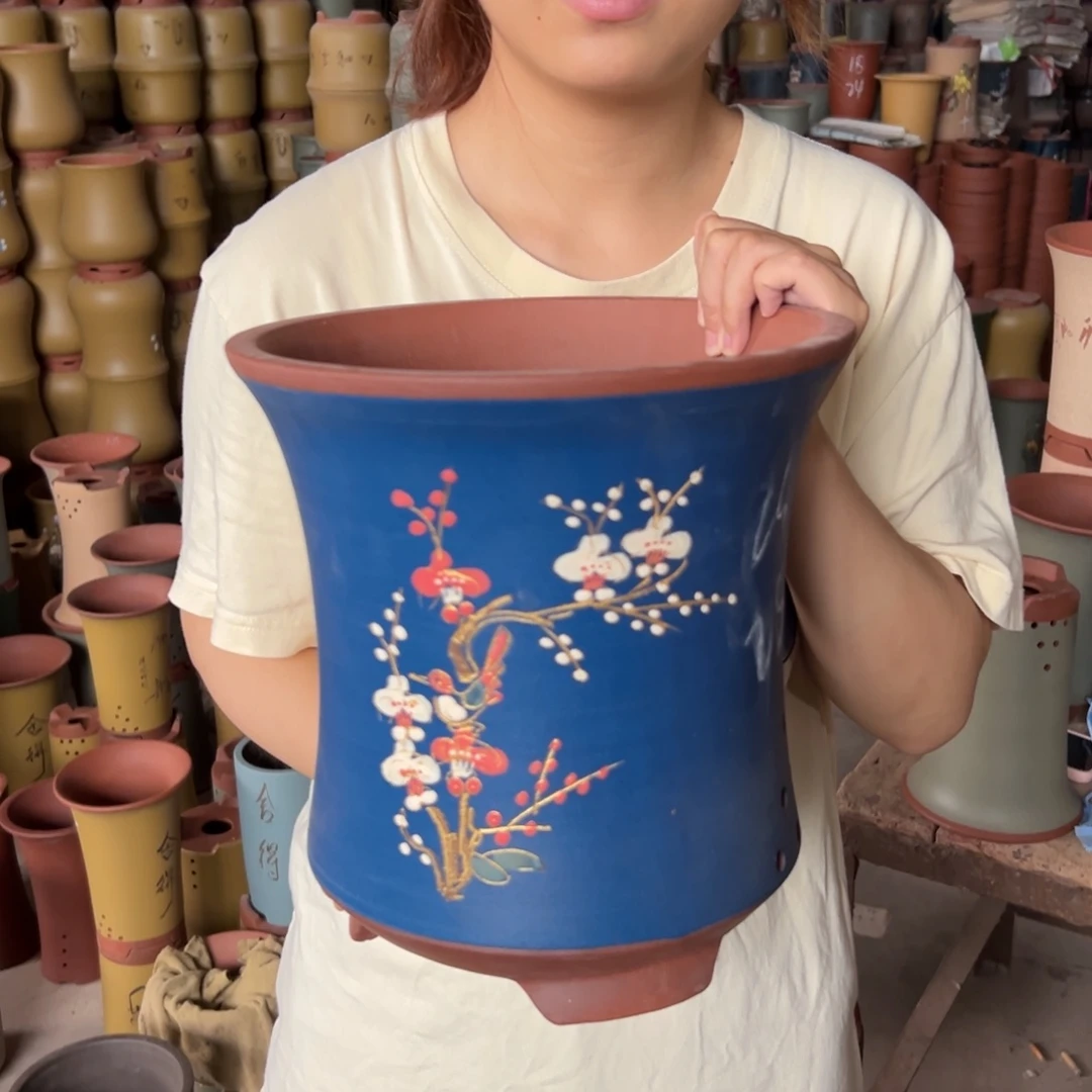 宜兴川阁紫砂花盆单个