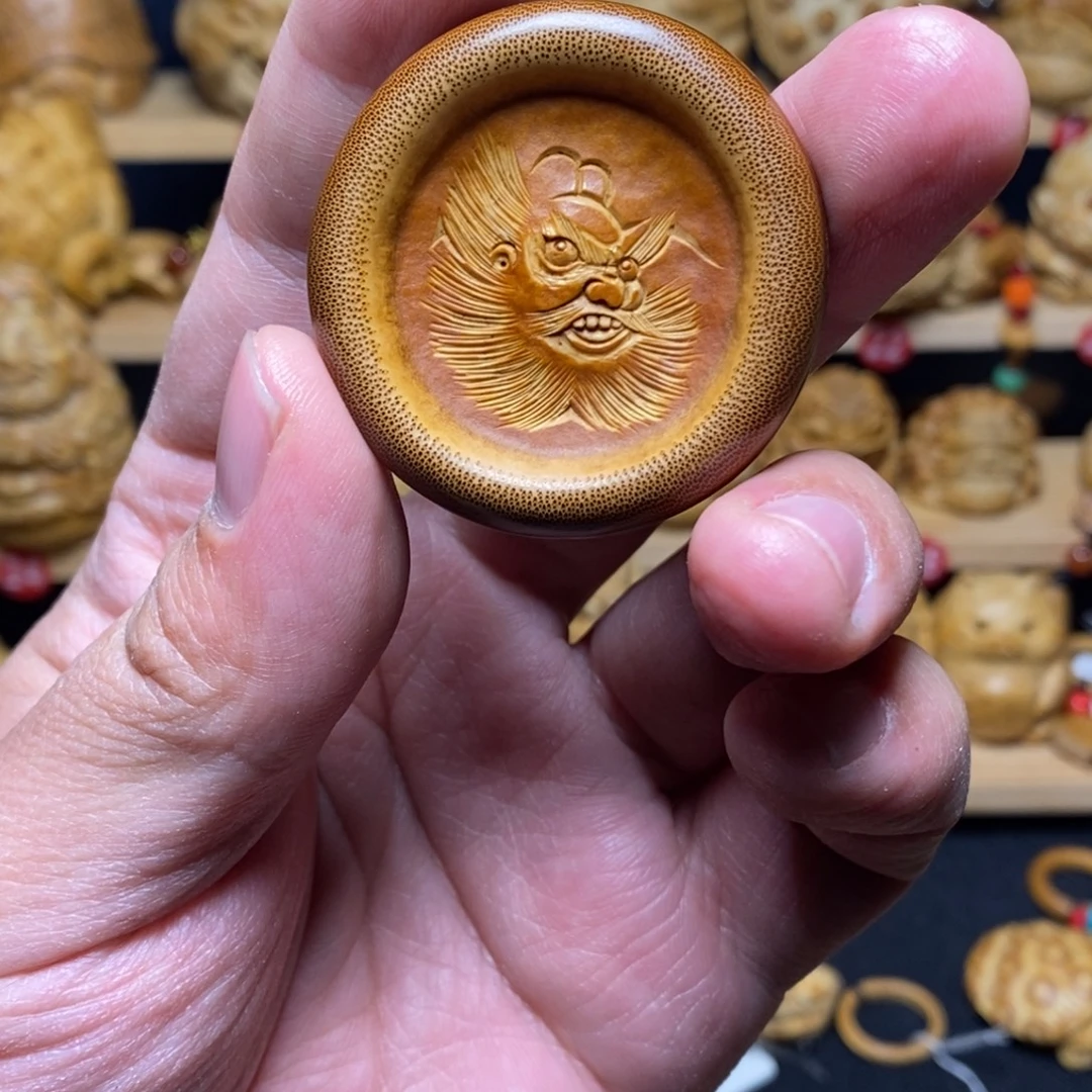 竹老料竹节钟馗腰牌