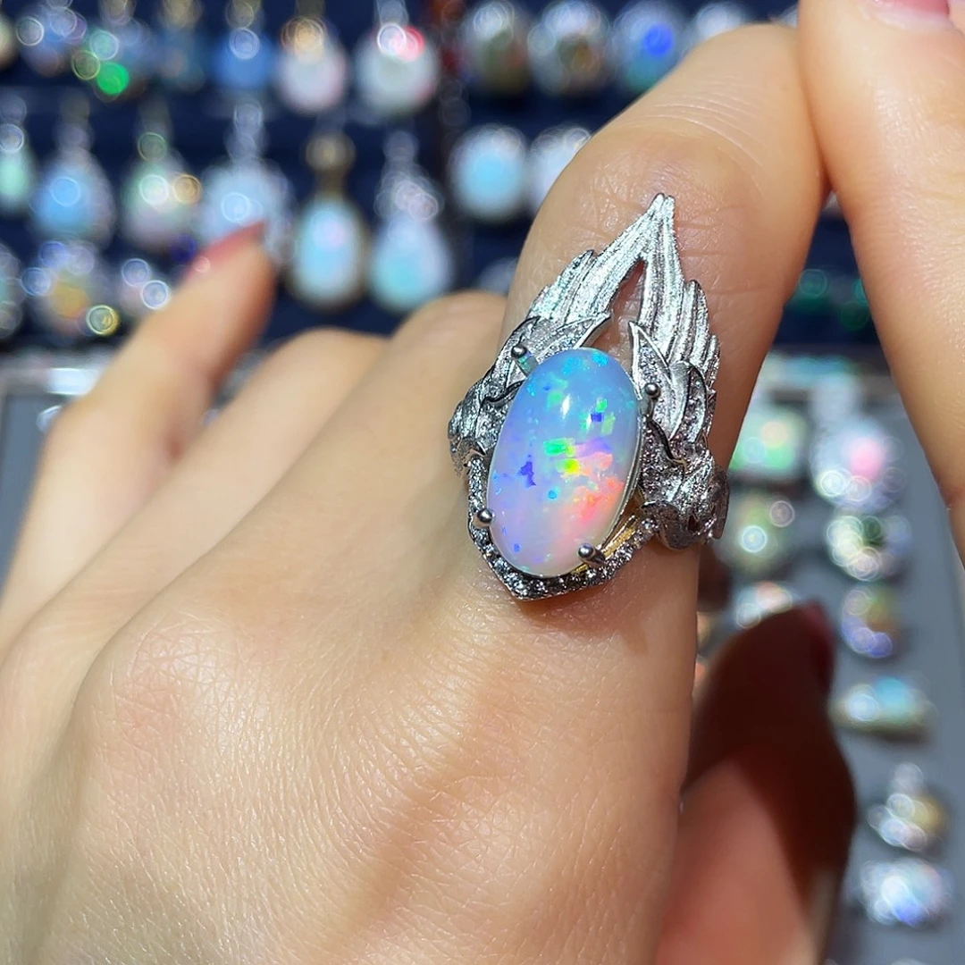 欧泊银S925镶嵌戒指