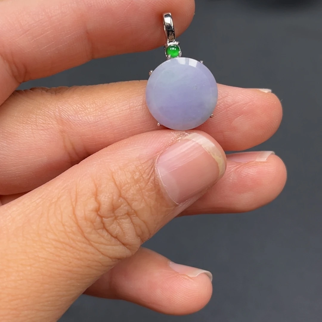 翡翠银S925镶嵌吊坠(不含链)