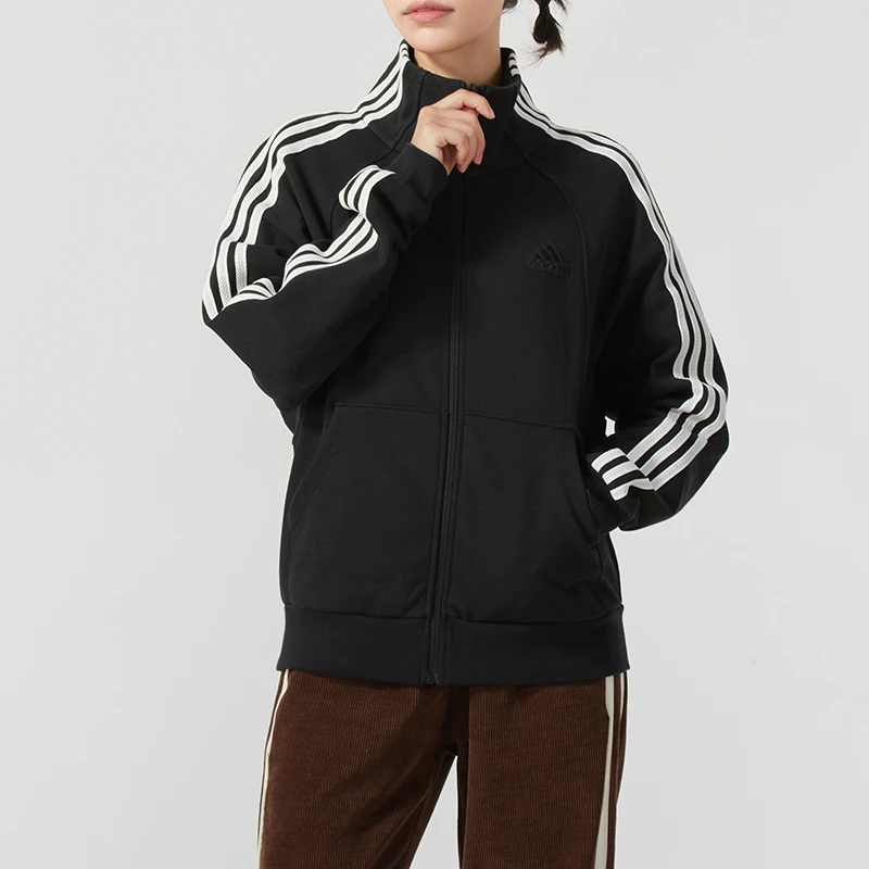 adidas阿迪达斯女装2025新款针织立领夹克运动休闲上衣外套JN0759