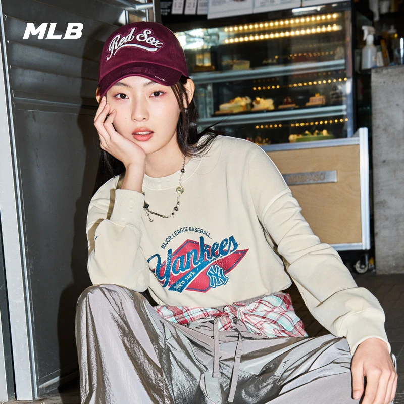 MLB官方 男女同款学院风复古胶片菱标卫衣25春夏新款MTV07