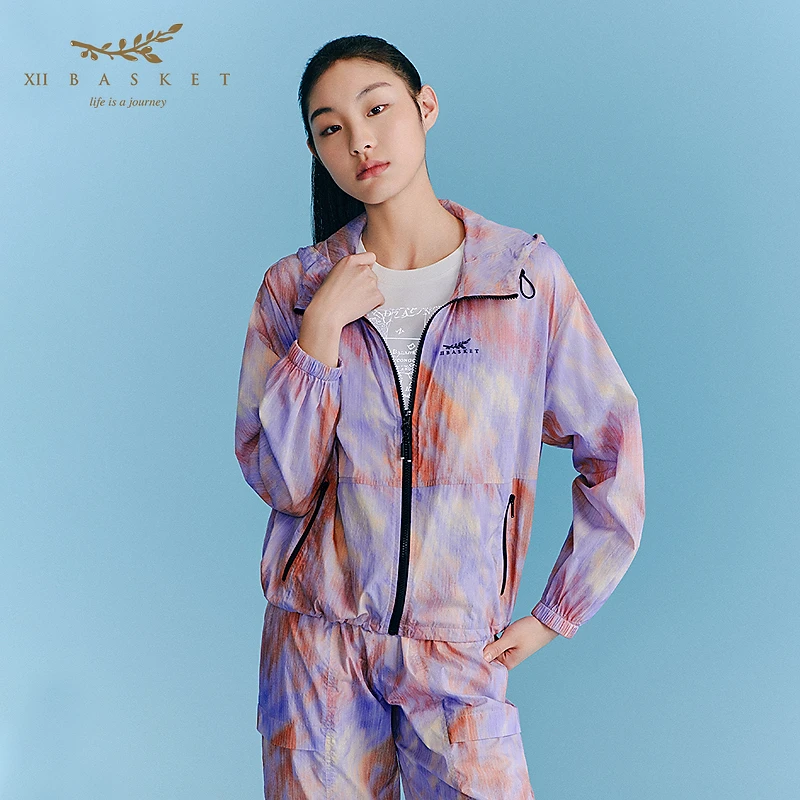 XII BASKET十二篮25夏新款丝涤混纺油画感休闲连帽外套7C35210260