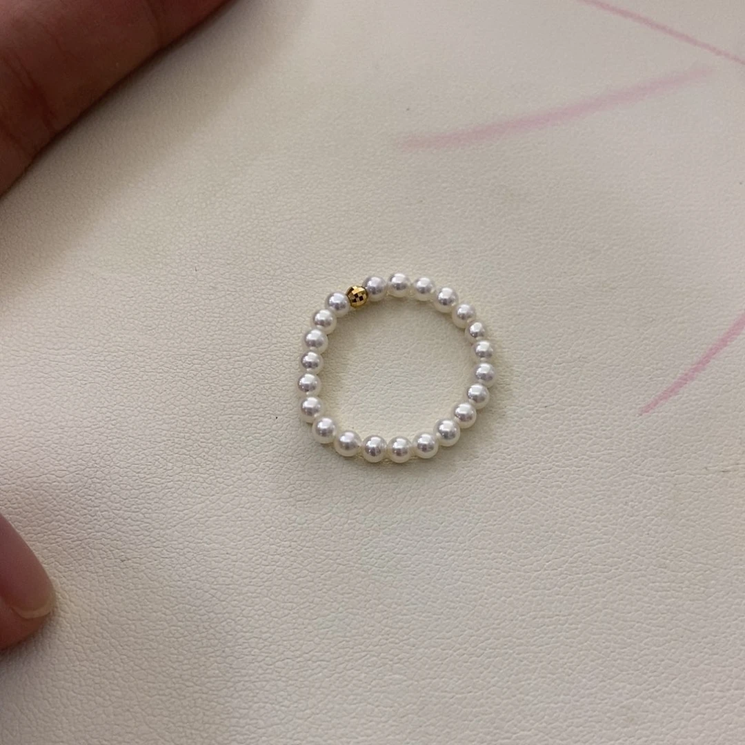 18K金镶嵌戒指淡水珍珠